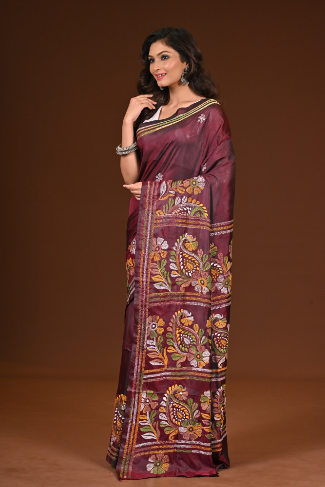 BELENDED SILK KANTHA SAREE