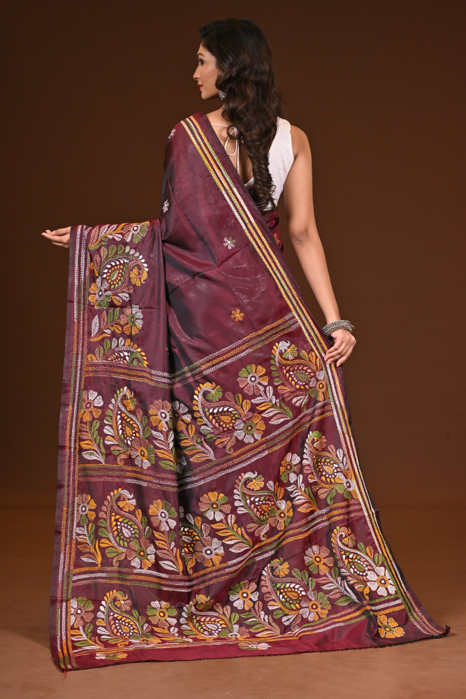 BELENDED SILK KANTHA SAREE