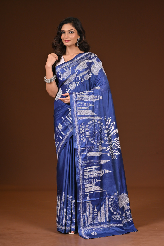 BELENDED SILK KANTHA SAREE