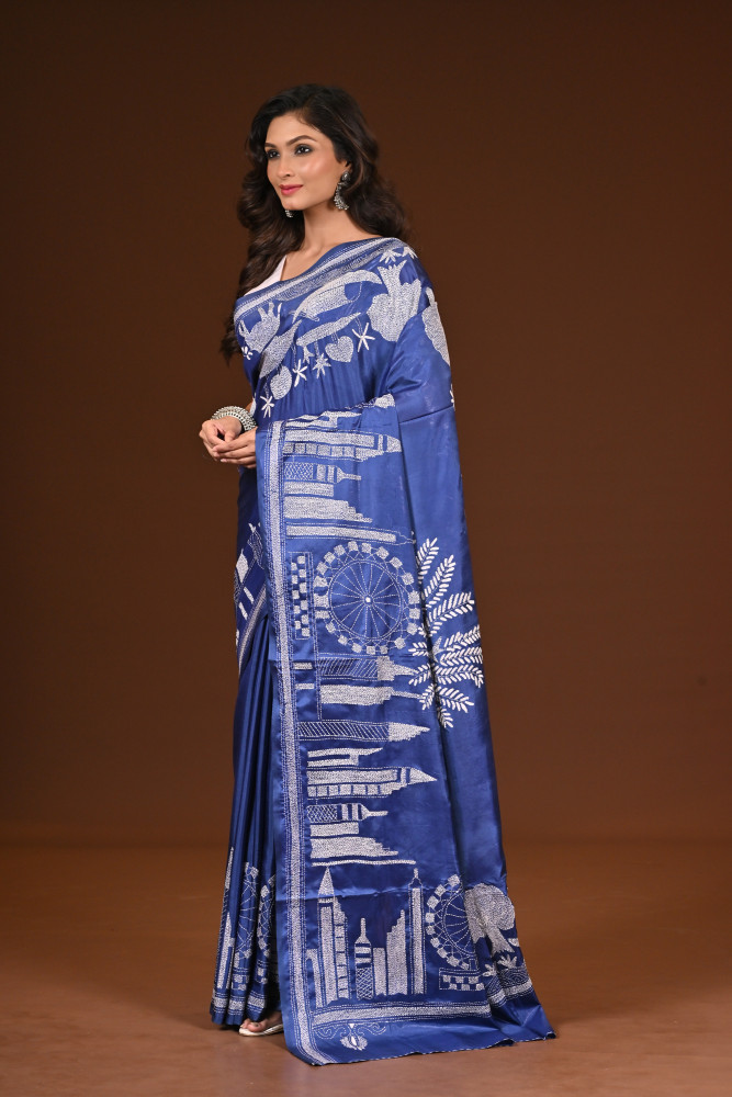BELENDED SILK KANTHA SAREE