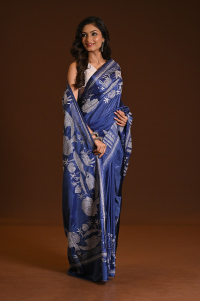 BELENDED SILK KANTHA SAREE