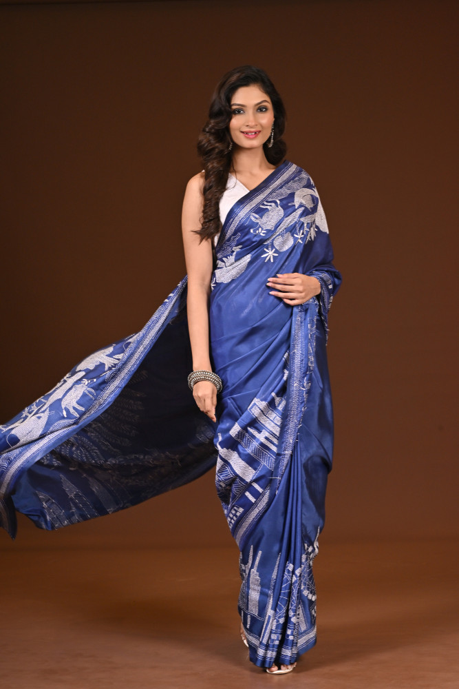 BELENDED SILK KANTHA SAREE