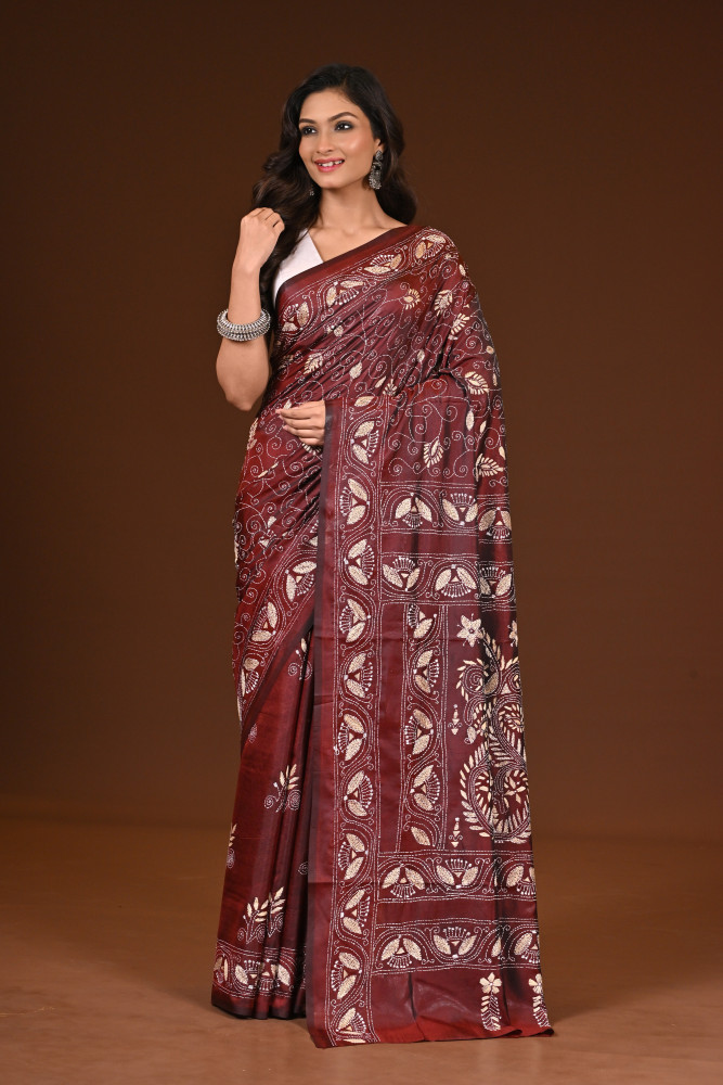 BELENDED SILK KANTHA SAREE