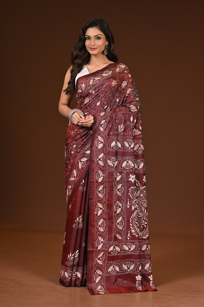 BELENDED SILK KANTHA SAREE