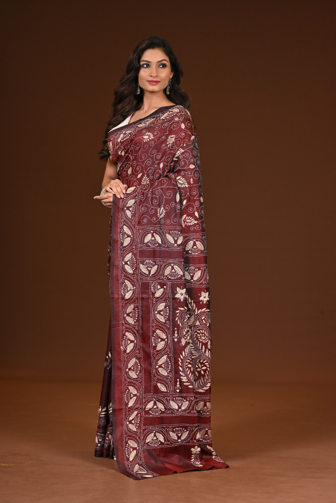 BELENDED SILK KANTHA SAREE