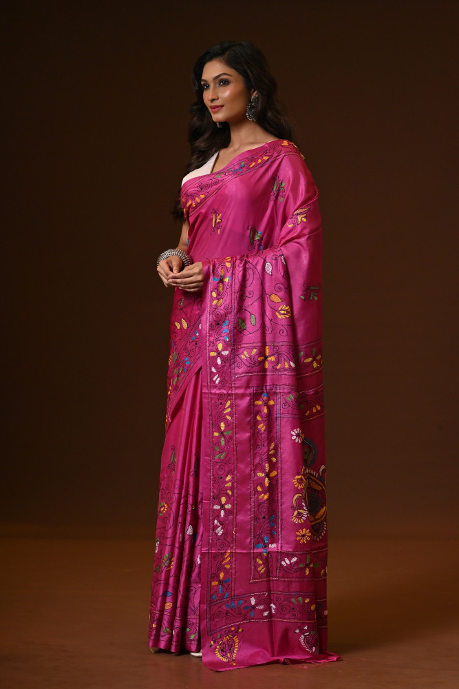 BELENDED SILK KANTHA SAREE