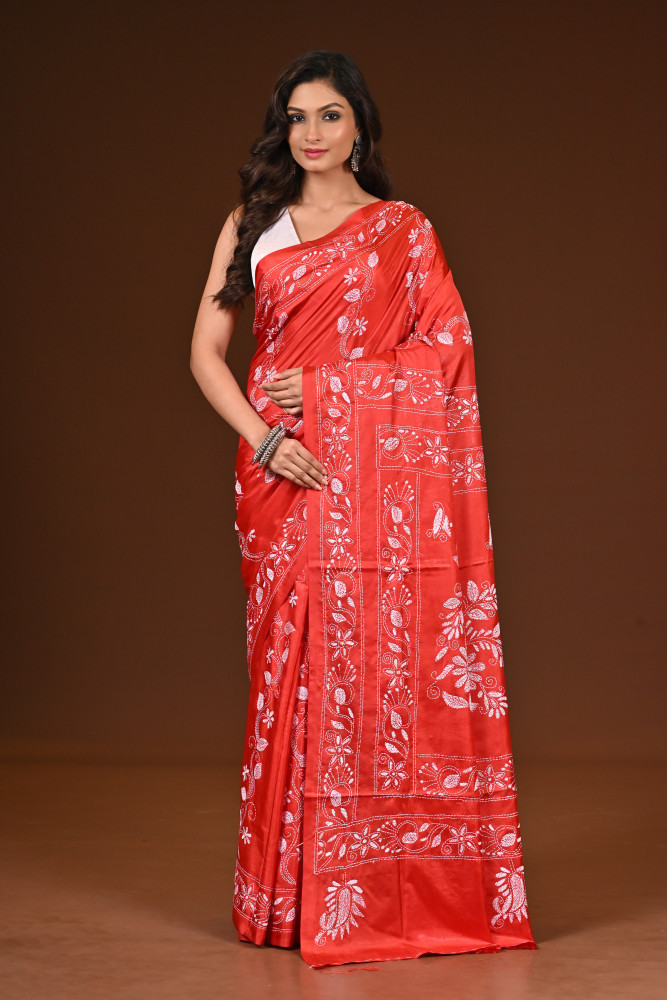Image of BELENDED SILK KANTHA SAREE