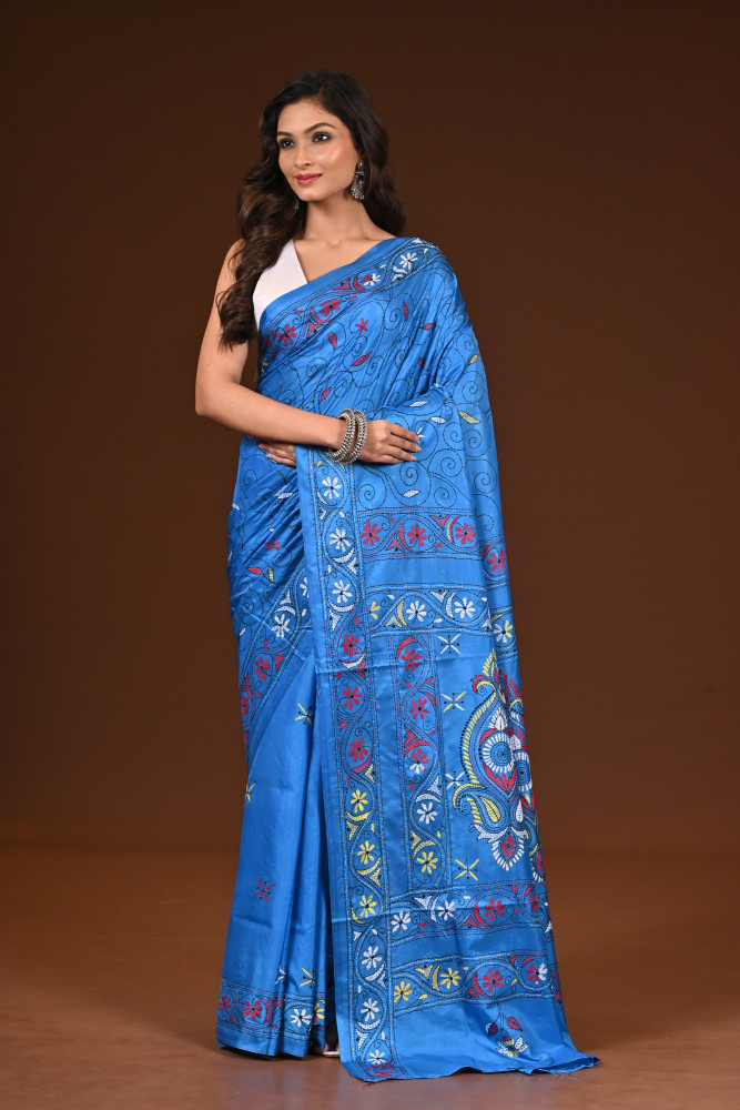 BELENDED SILK KANTHA SAREE