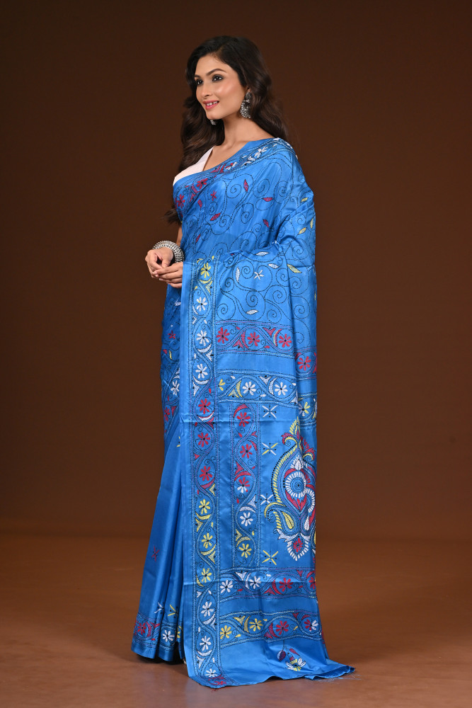 BELENDED SILK KANTHA SAREE