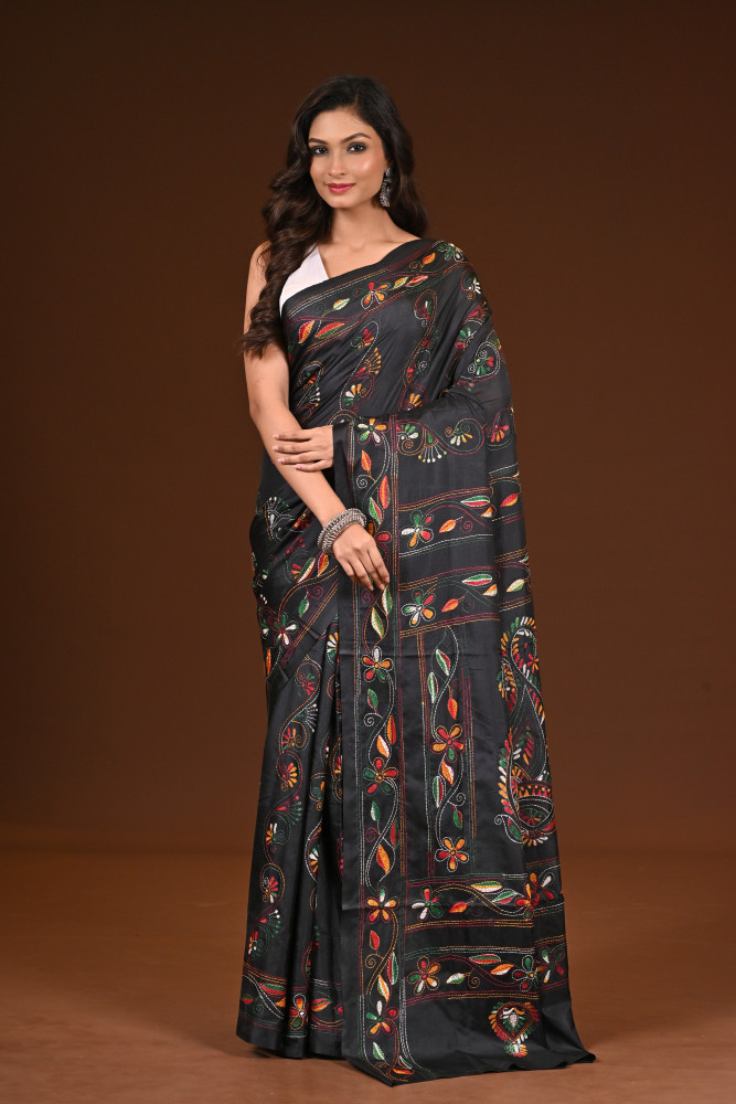 BELENDED SILK KANTHA SAREE