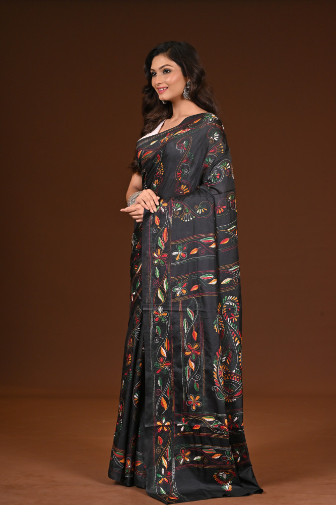 BELENDED SILK KANTHA SAREE