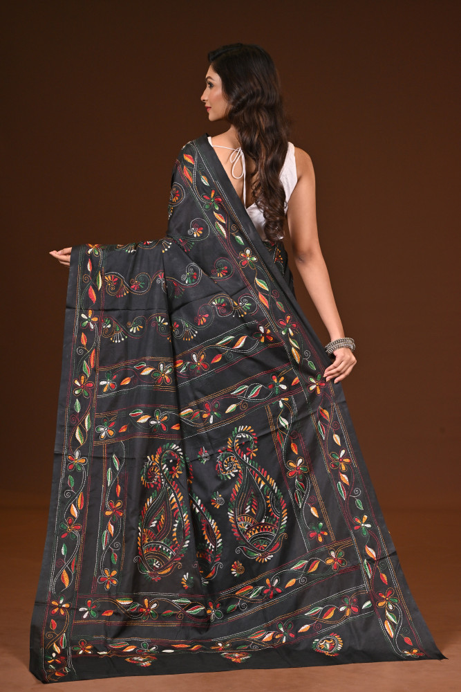 BELENDED SILK KANTHA SAREE