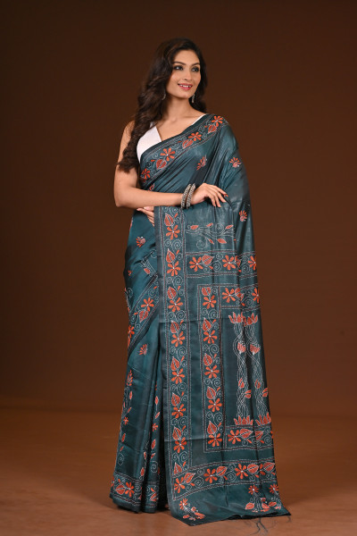 BELENDED SILK KANTHA SAREE