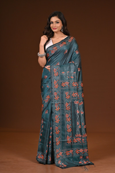 BELENDED SILK KANTHA SAREE