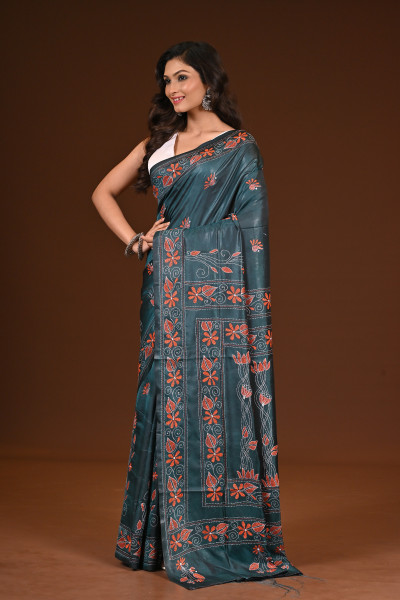 BELENDED SILK KANTHA SAREE