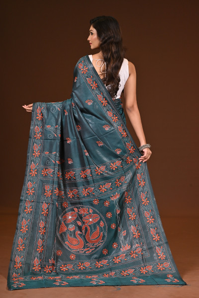 BELENDED SILK KANTHA SAREE