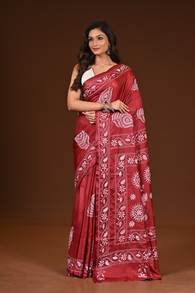 BELENDED SILK KANTHA SAREE