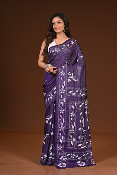 BELENDED SILK KANTHA SAREE