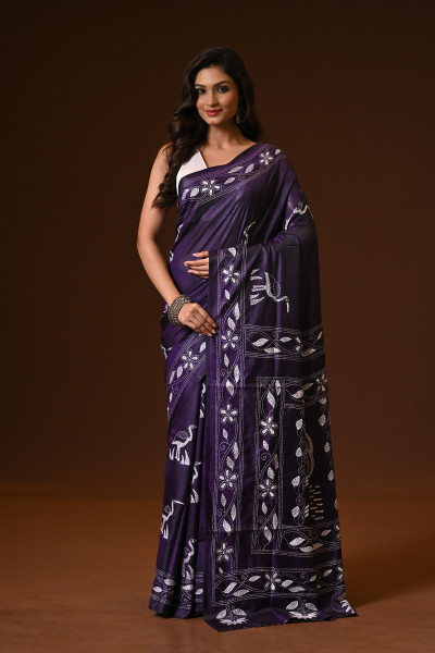 BELENDED SILK KANTHA SAREE