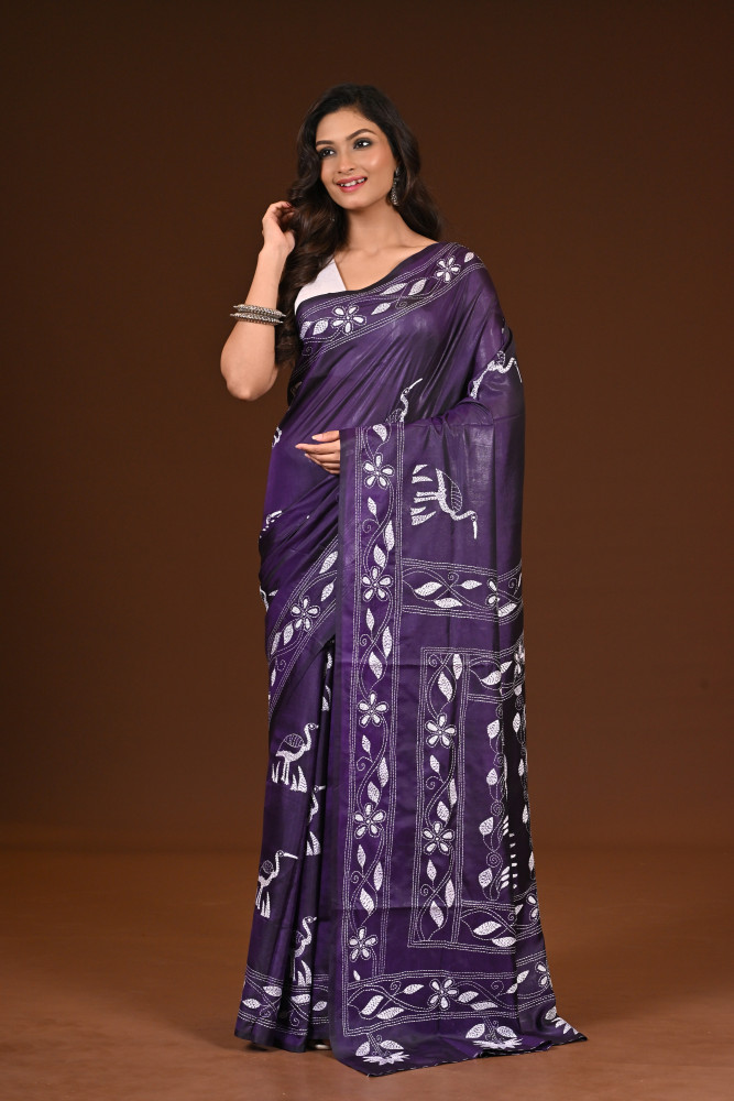 BELENDED SILK KANTHA SAREE