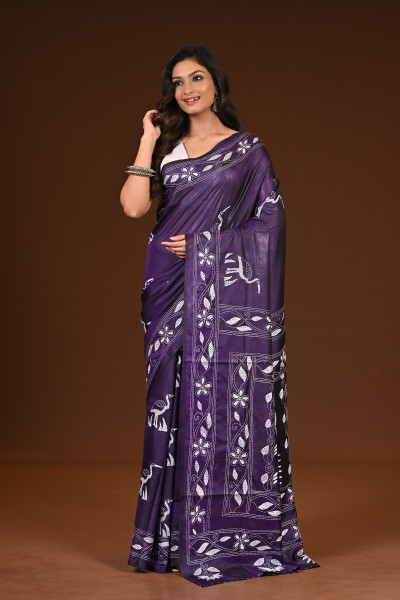 BELENDED SILK KANTHA SAREE