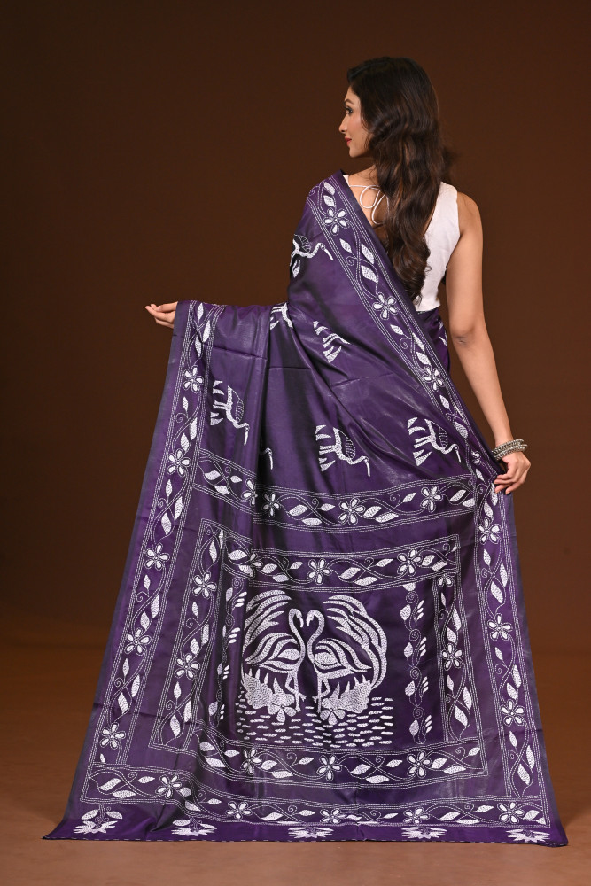 BELENDED SILK KANTHA SAREE