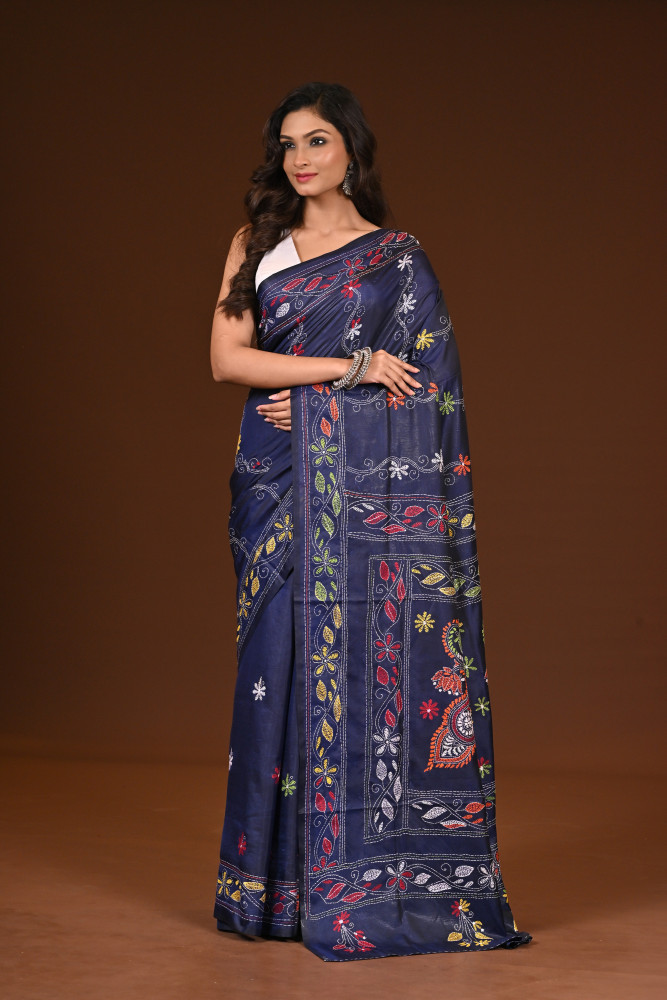 BELENDED SILK KANTHA SAREE