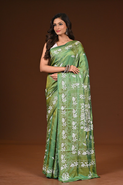 BELENDED SILK KANTHA SAREE