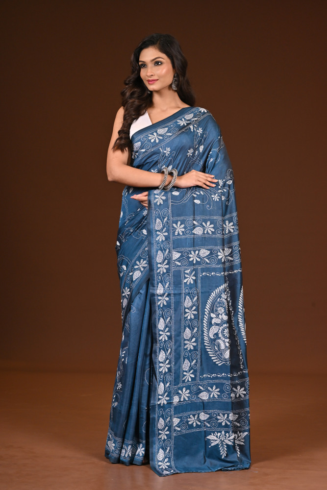 BELENDED SILK KANTHA SAREE