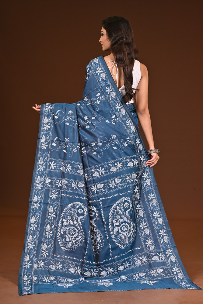 BELENDED SILK KANTHA SAREE