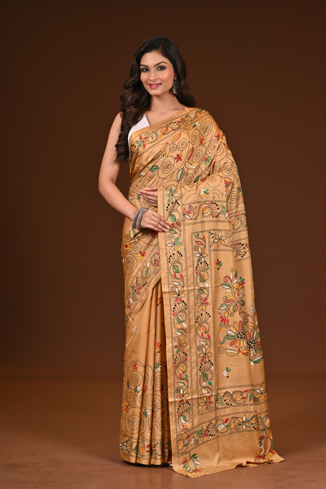 Image of BELENDED SILK KANTHA SAREE