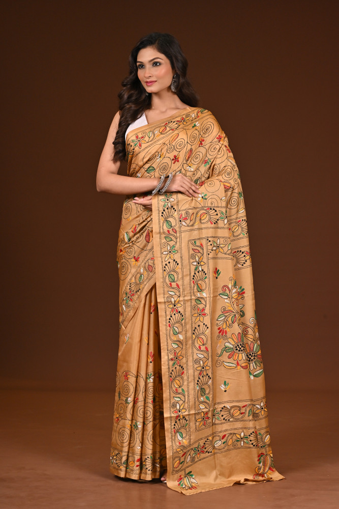 BELENDED SILK KANTHA SAREE