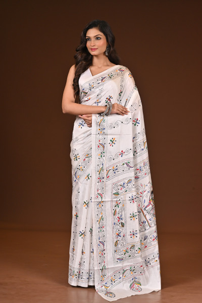 BELENDED SILK KANTHA SAREE