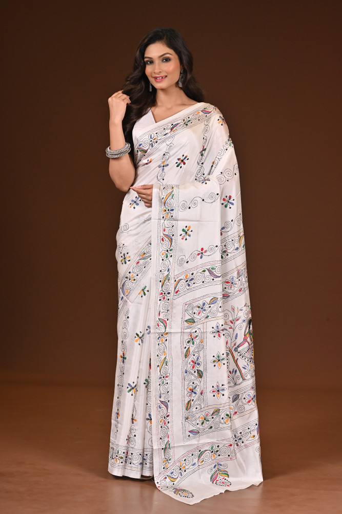BELENDED SILK KANTHA SAREE