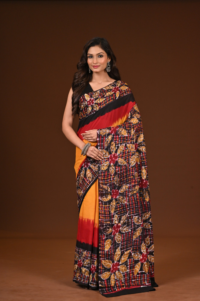 Image of PURE COTTON HAND MALMAL SAREE