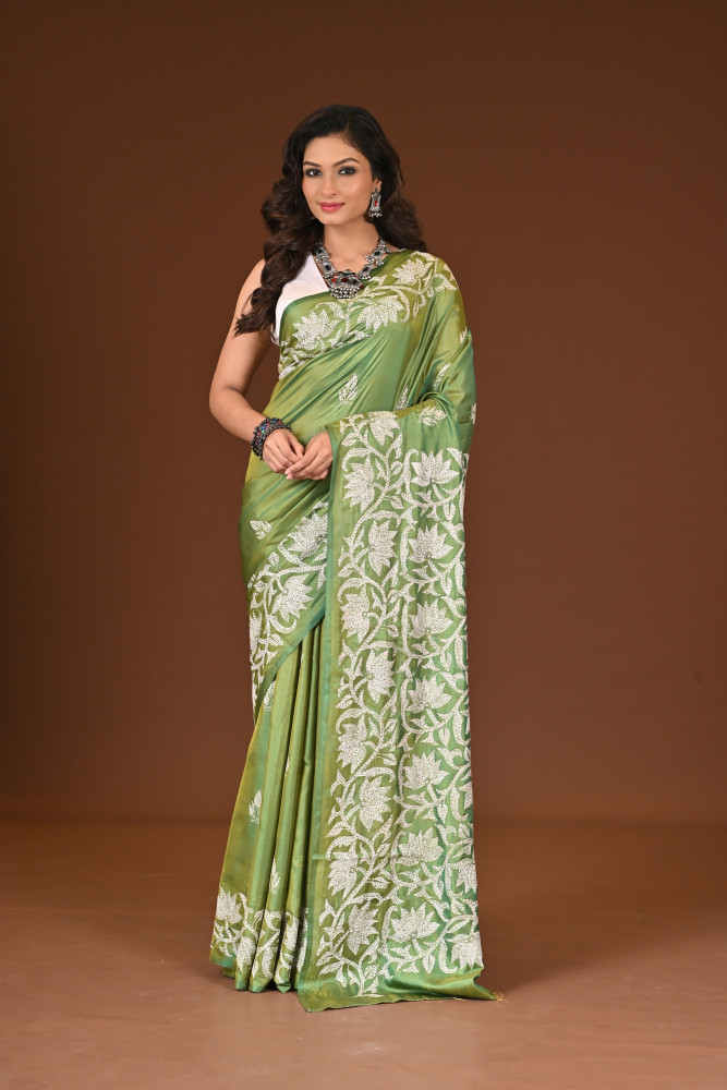 Image of BELENDED SILK KANTHA SAREE