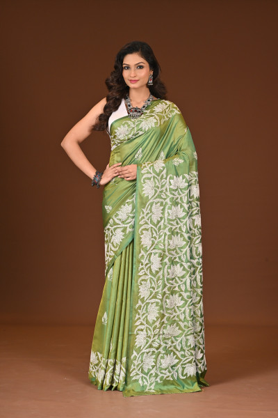BELENDED SILK KANTHA SAREE
