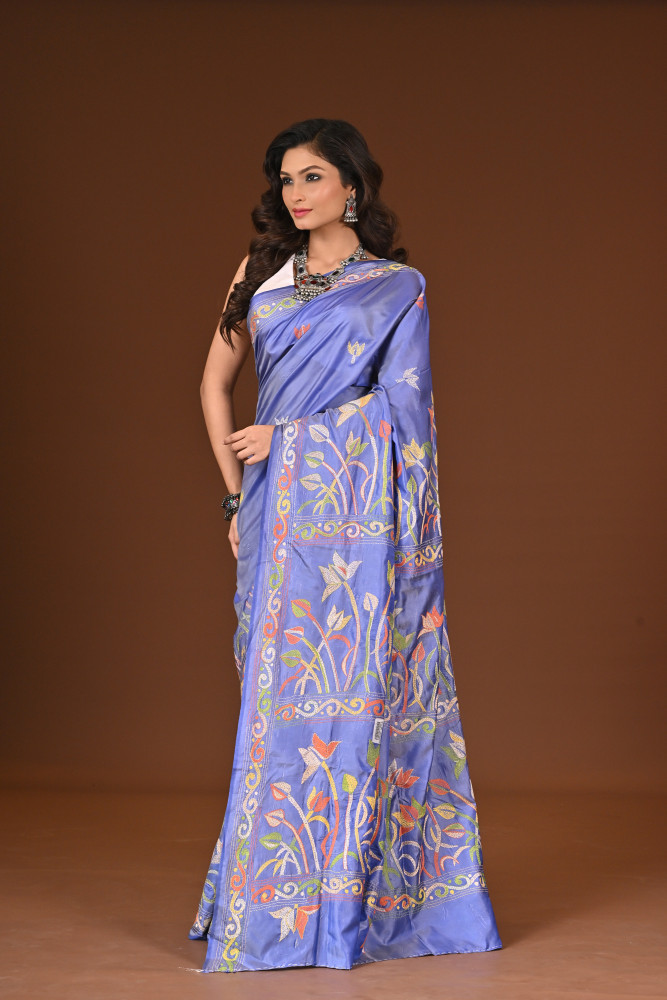 BELENDED SILK KANTHA SAREE