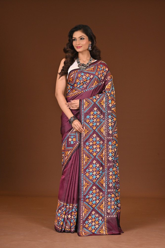 BELENDED SILK KANTHA SAREE
