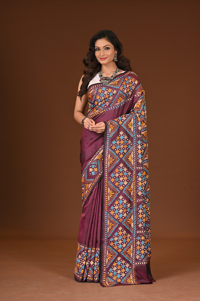 BELENDED SILK KANTHA SAREE