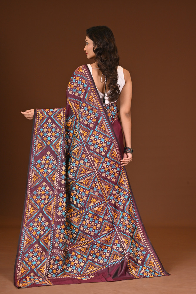BELENDED SILK KANTHA SAREE