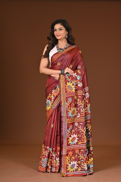 BELENDED SILK KANTHA SAREE
