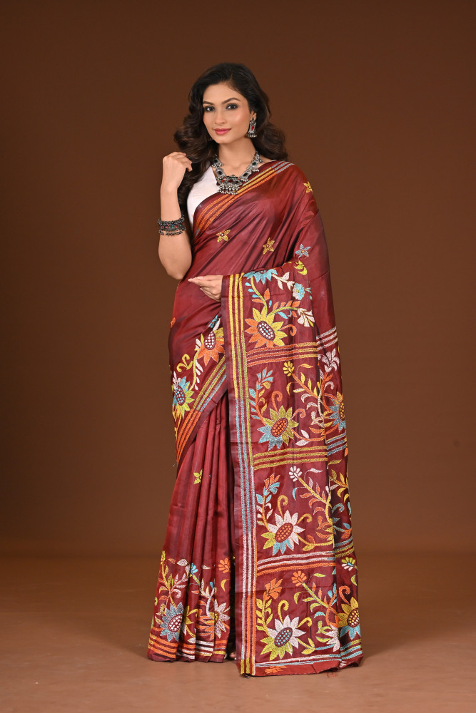 BELENDED SILK KANTHA SAREE