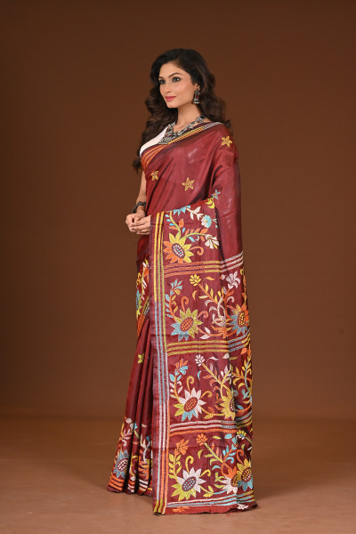 BELENDED SILK KANTHA SAREE