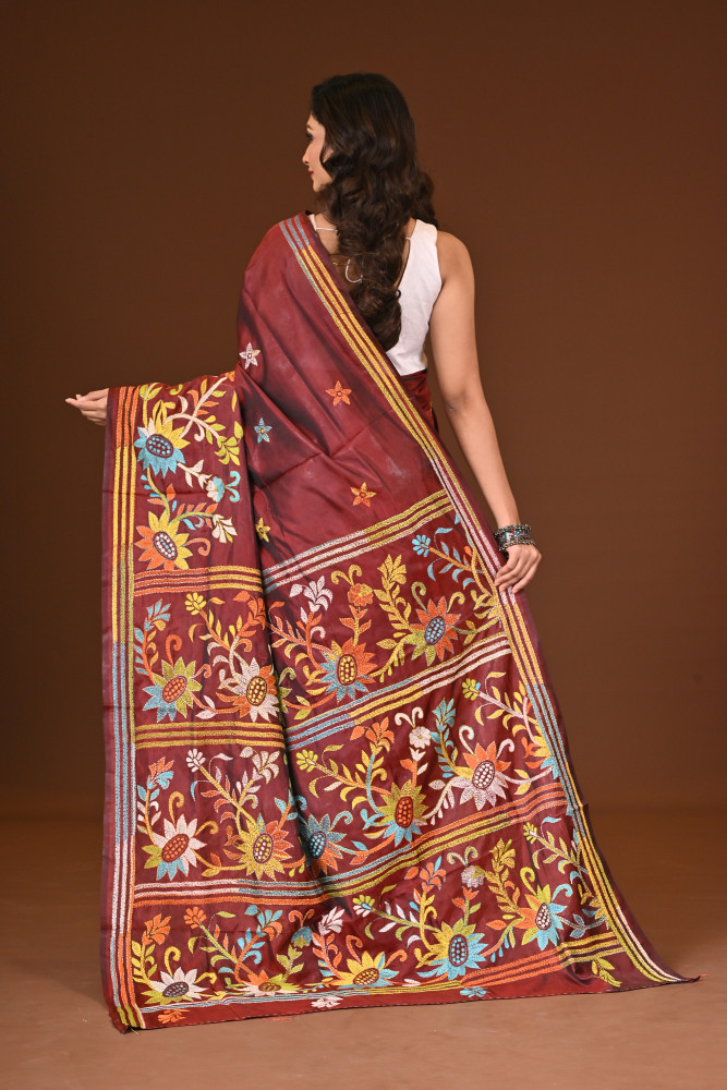 BELENDED SILK KANTHA SAREE