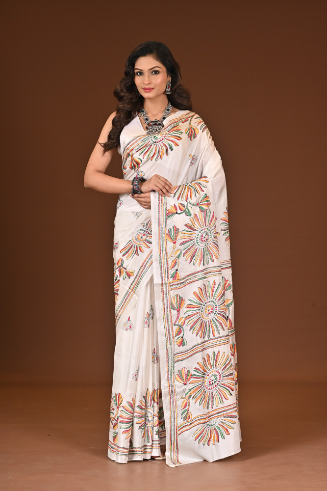 Image of BELENDED SILK KANTHA SAREE