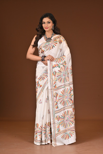BELENDED SILK KANTHA SAREE