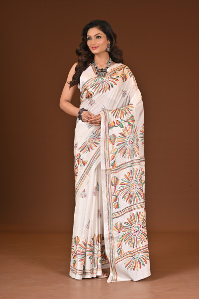 BELENDED SILK KANTHA SAREE