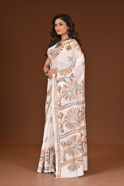 BELENDED SILK KANTHA SAREE