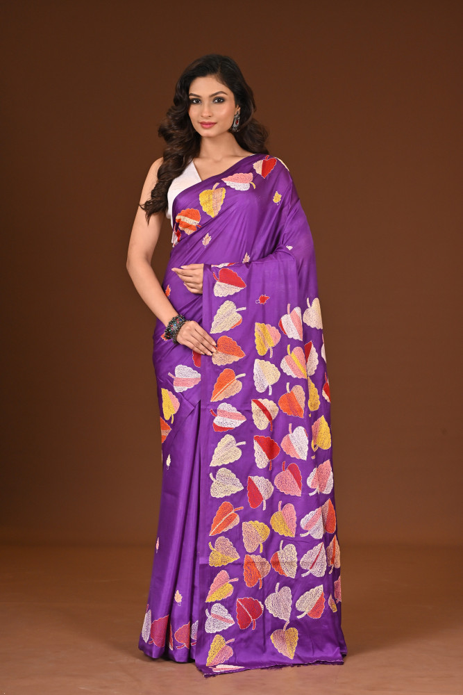 Image of BELENDED SILK KANTHA SAREE